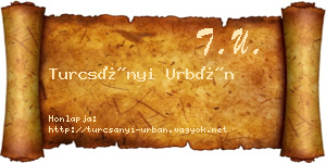 Turcsányi Urbán névjegykártya